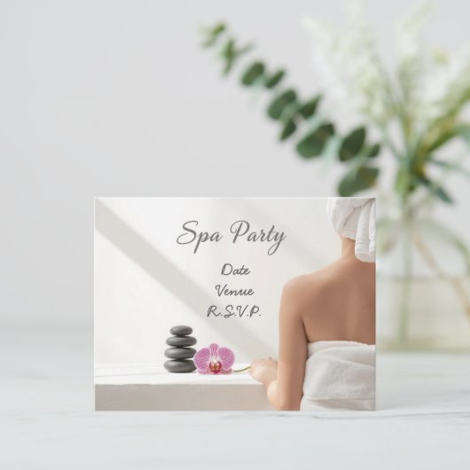Spa Party Minimal Wellness Design ポストカード (スタンド正面)