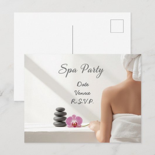 Spa Party Minimal Wellness Design ポストカード (正面/裏面)