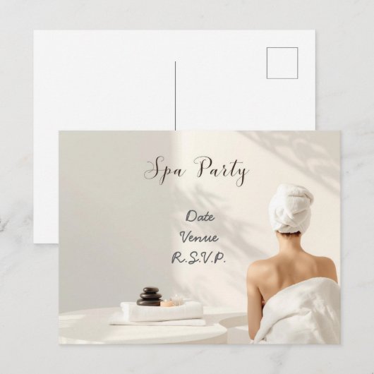 Spa Party Minimal Wellness Design ポストカード (正面/裏面)