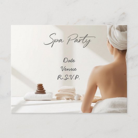 Spa Party Minimal Wellness Design ポストカード (正面)