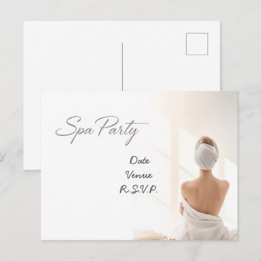 Spa Party Minimal Wellness Design ポストカード (正面/裏面)