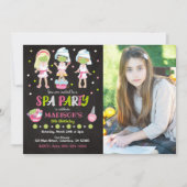 Spa Party Photo Birthday Invitation 招待状 (正面)