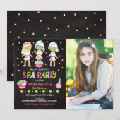 Spa Party Photo Birthday Invitation 招待状 (正面/裏面)