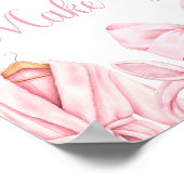 Spa Party Pink Birthday Make-up Sign ポスター (角)