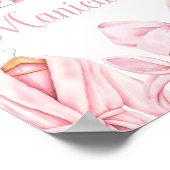 Spa Party Pink Birthday Manicure Table Sign ポスター (角)