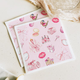 Spa Party Pink Birthday Party スタンダードカクテルナプキン