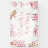 Spa Party Pink Birthday Party Banner 横断幕 (縦)