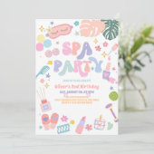 Spa Party Sleepover Glam Birthday Invitation 招待状 (スタンド正面)