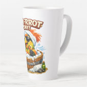 Spa-rrrot Day Funny Parrot Spa Relax Design カフェラテマグ (右アングル)