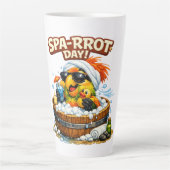 Spa-rrrot Day Funny Parrot Spa Relax Design カフェラテマグ (正面)