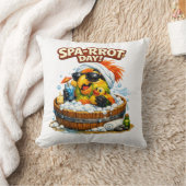 Spa-rrrot Day Funny Parrot Spa Relax Design クッション (ブランケット)