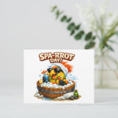 Spa-rrrot Day Funny Parrot Spa Relax Design ポストカード (スタンド正面)