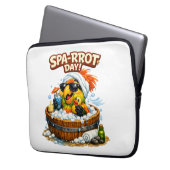 Spa-rrrot Day Funny Parrot Spa Relax Design ラップトップスリーブ (正面左)