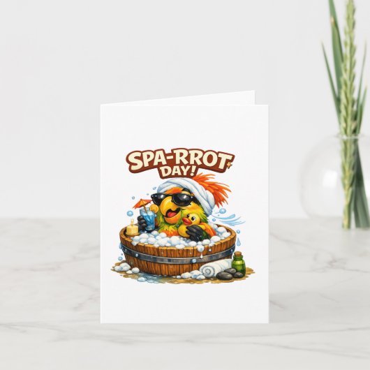 Spa-rrrot Day Funny Parrot Spa Relax Design 招待状 (正面)