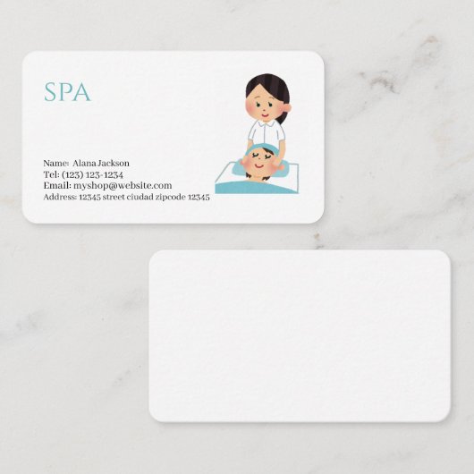 spa services editable business card 名刺 (正面/裏面)