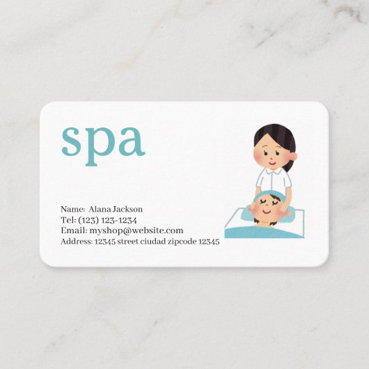 spa  services editable   business card 名刺 (正面)