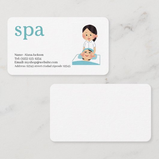 spa  services editable   business card 名刺 (正面/裏面)