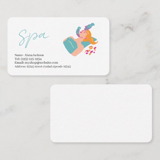 spa  services editable   business card 名刺 (正面/裏面)