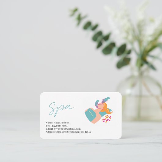 spa  services editable   business card 名刺 (スタンド正面)