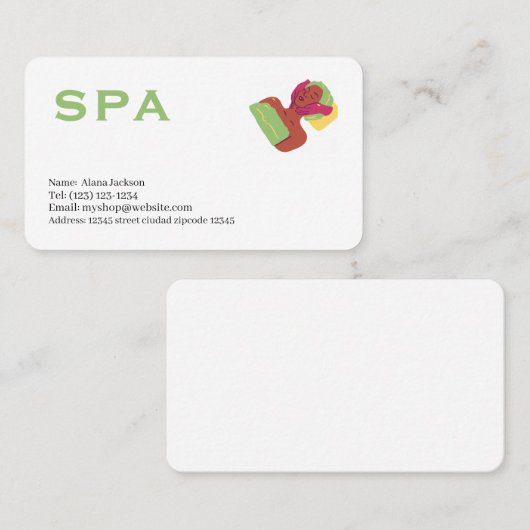spa  services editable   business card 名刺 (正面/裏面)