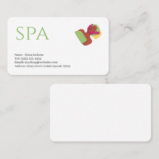 spa services editable business card 名刺 (正面/裏面)