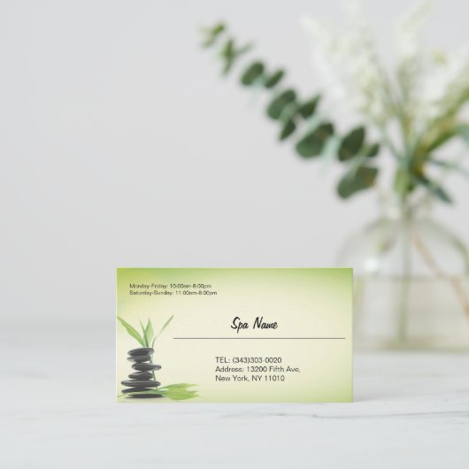 Spa store business cards 名刺 (スタンド正面)