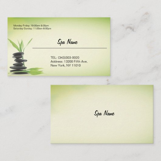 Spa store business cards 名刺 (正面/裏面)