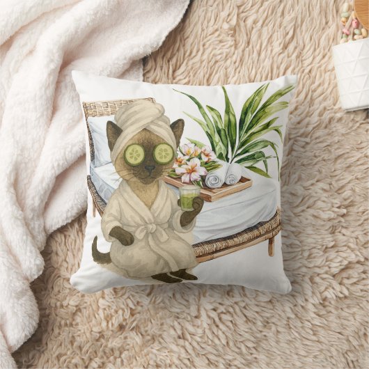 Spa themed for Siamese Cat Lovers クッション (ブランケット)