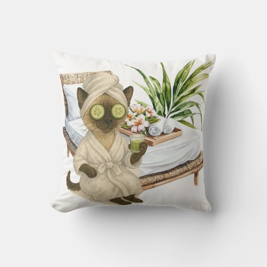 Spa themed for Siamese Cat Lovers クッション (正面)