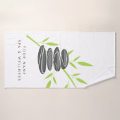 Spa & wellness bath towel with bamboo print バスタオル (バスタオル)