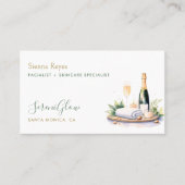 Spa Wellness Salon Yoga Massage Elegant Green Gold 名刺 (正面)