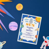 Space 1st Trip Around the Sun birthday 招待状