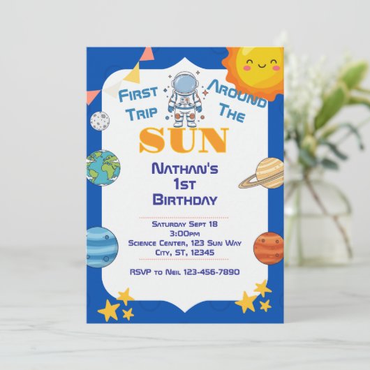 Space 1st Trip Around the Sun birthday 招待状 (スタンド正面)