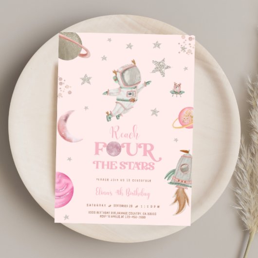 SPACE 4TH BIRTHDAY Invitation 招待状