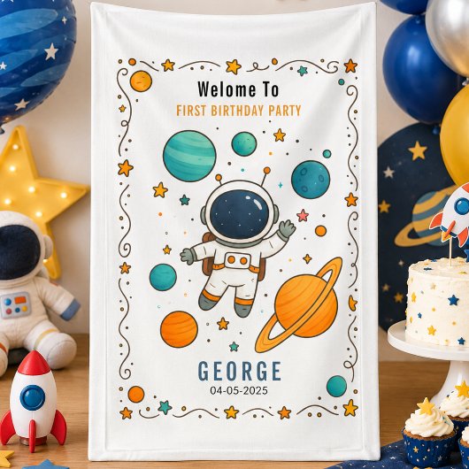 Space Adventure 1st Birthday | 宇宙空間 横断幕