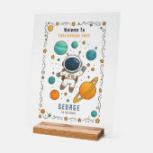 Space Adventure 1st Birthday | Outer Space アクリルサイン (傾斜)