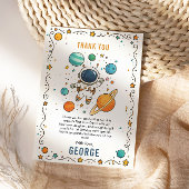 Space Adventure 1st Birthday | Outer Space サンキューカード