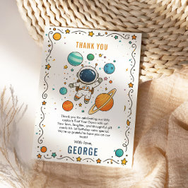 Space Adventure 1st Birthday | Outer Space サンキューカード