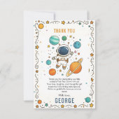 Space Adventure 1st Birthday | Outer Space サンキューカード (正面)