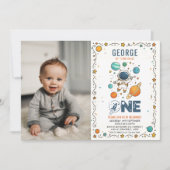 Space Adventure 1st birthday | Outer Space  招待状 (正面)