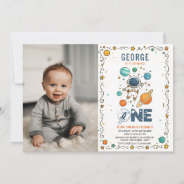 Space Adventure 1st birthday | Outer Space  招待状