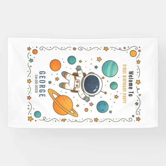 Space Adventure 1st Birthday | Outer Space 横断幕 (横)