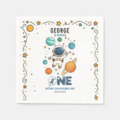 Space Adventure 1st Birthday | Outer Space Party スタンダードカクテルナプキン (正面)