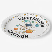 Space Adventure 1st Birthday | Outer Space Party ペーパープレート (アングル)