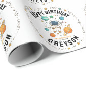 Space Adventure 1st Birthday | Outer Space Party ラッピングペーパー (ロールコーナー)