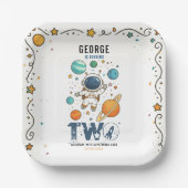 Space Adventure 2nd Birthday | Outer Space Party ペーパープレート (正面)