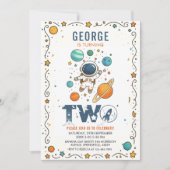 Space Adventure 2nd Birthday | Outer Space Party 招待状 (正面)