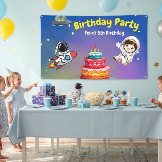 Space Adventure Birthday Invite 横断幕