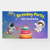 Space Adventure Birthday Invite 横断幕 (横)