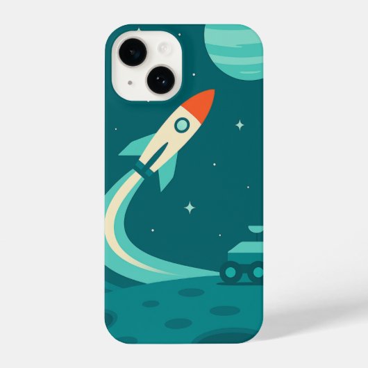 Space Adventure – Coque iPhone Fusée, Planète iPhoneケース (裏面)